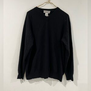 PAOLO MONDO Elegant V-Neck Black Sweater 100 % cashmere  for Men